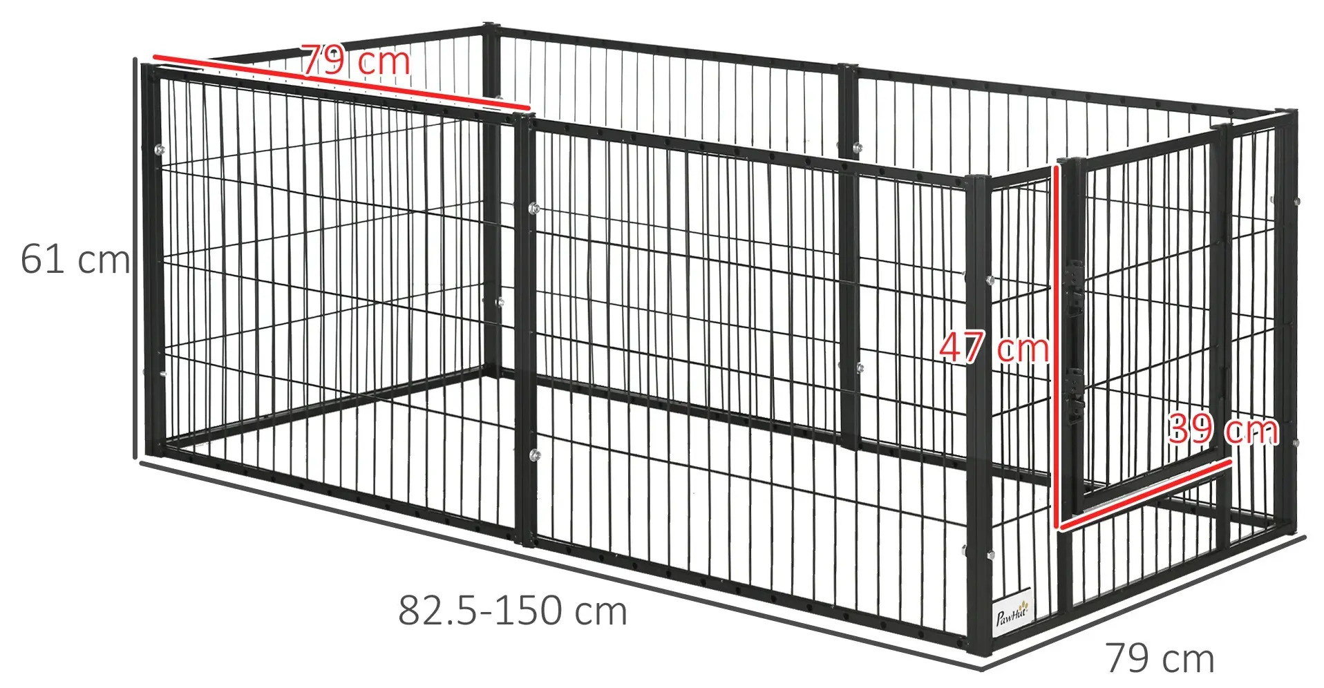 Tarc pentru animale de companie PawHut D06-182V00BK (Black) - 2