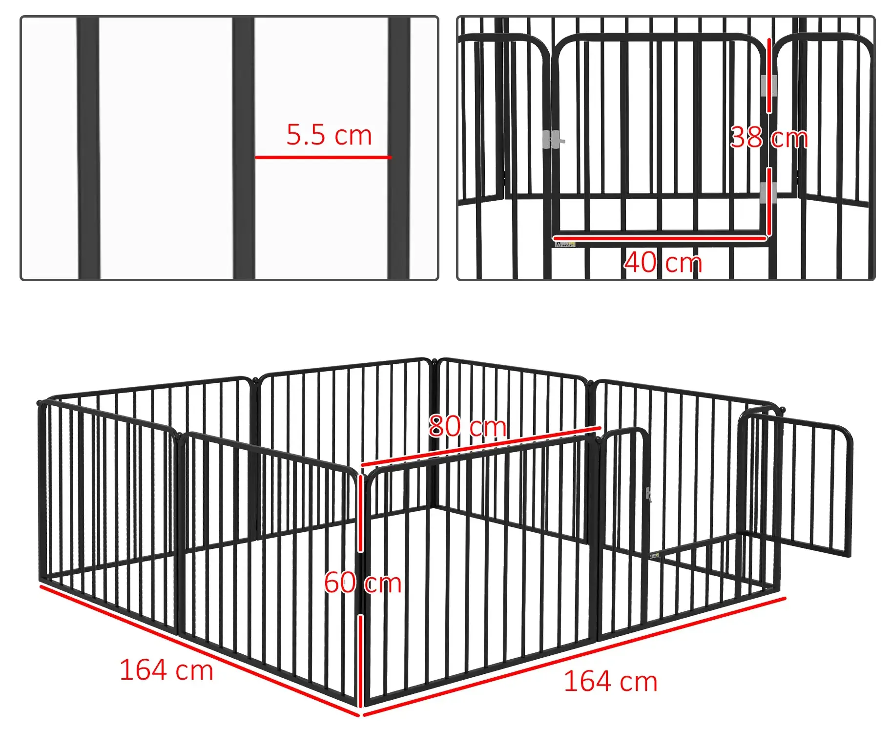 Загон для домашних животных PawHut D06-202V01BK (Black) - 4
