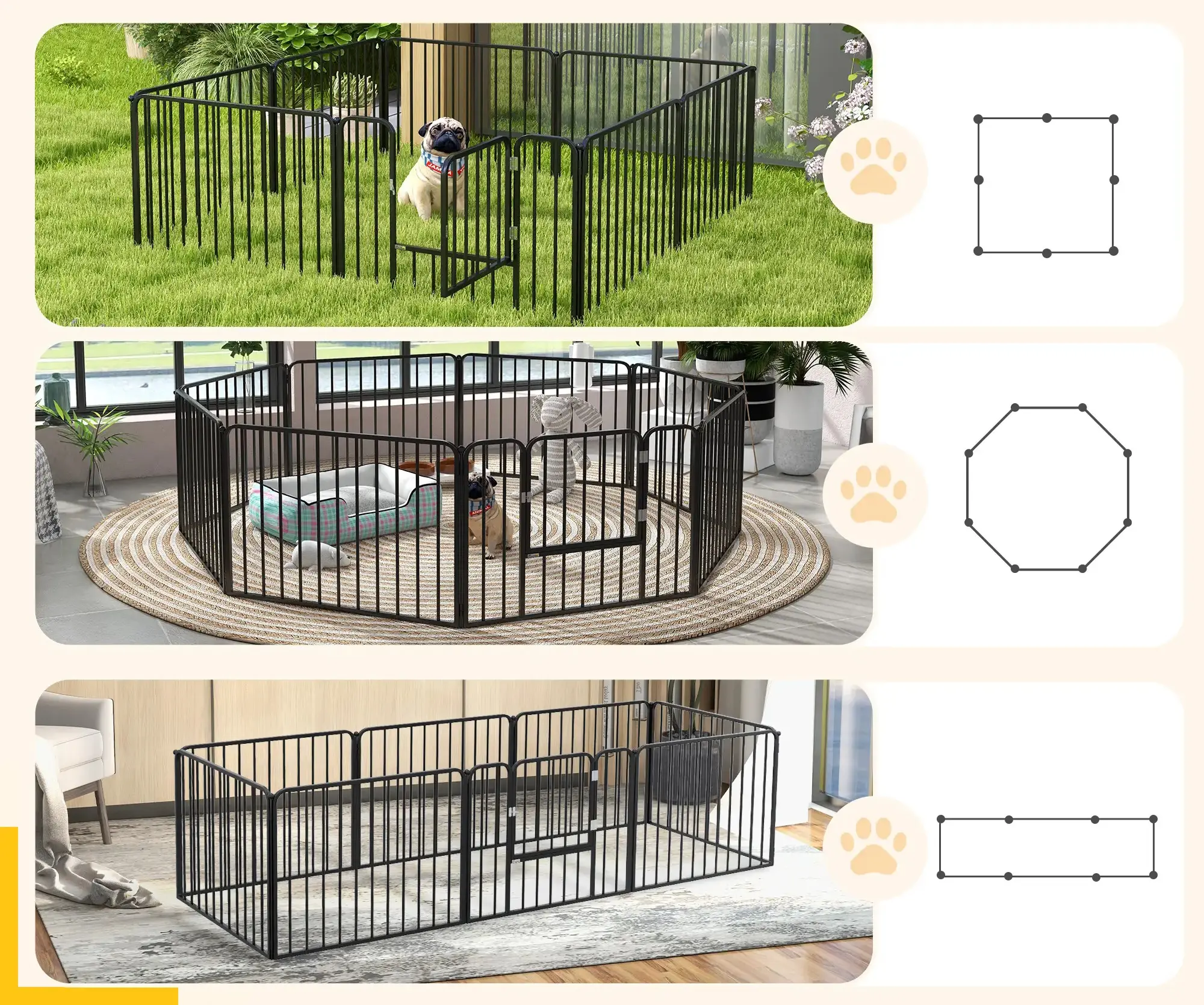 Загон для домашних животных PawHut D06-202V01BK (Black) - 7