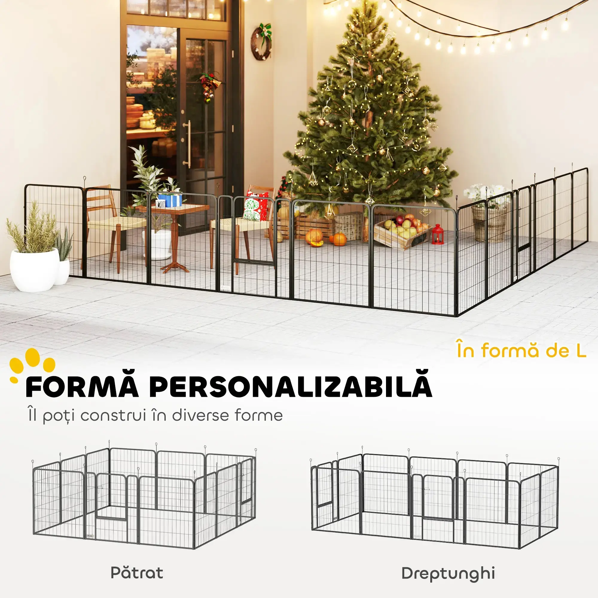 Tarc pentru animale de companie PawHut D06-248V01BK (Black) - 7