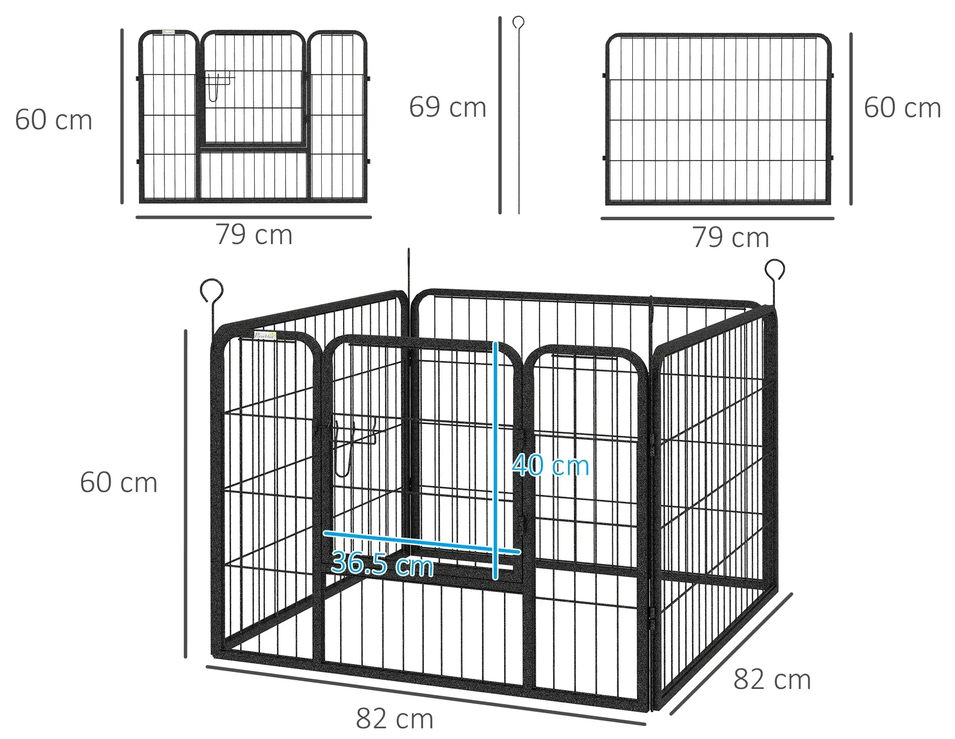 Tarc pentru caini PawHut D06-074V02GY (Black) - 4