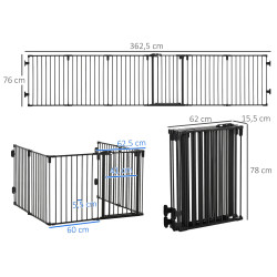 Tarc pentru caini PawHut D06-128 (Black) Thumb