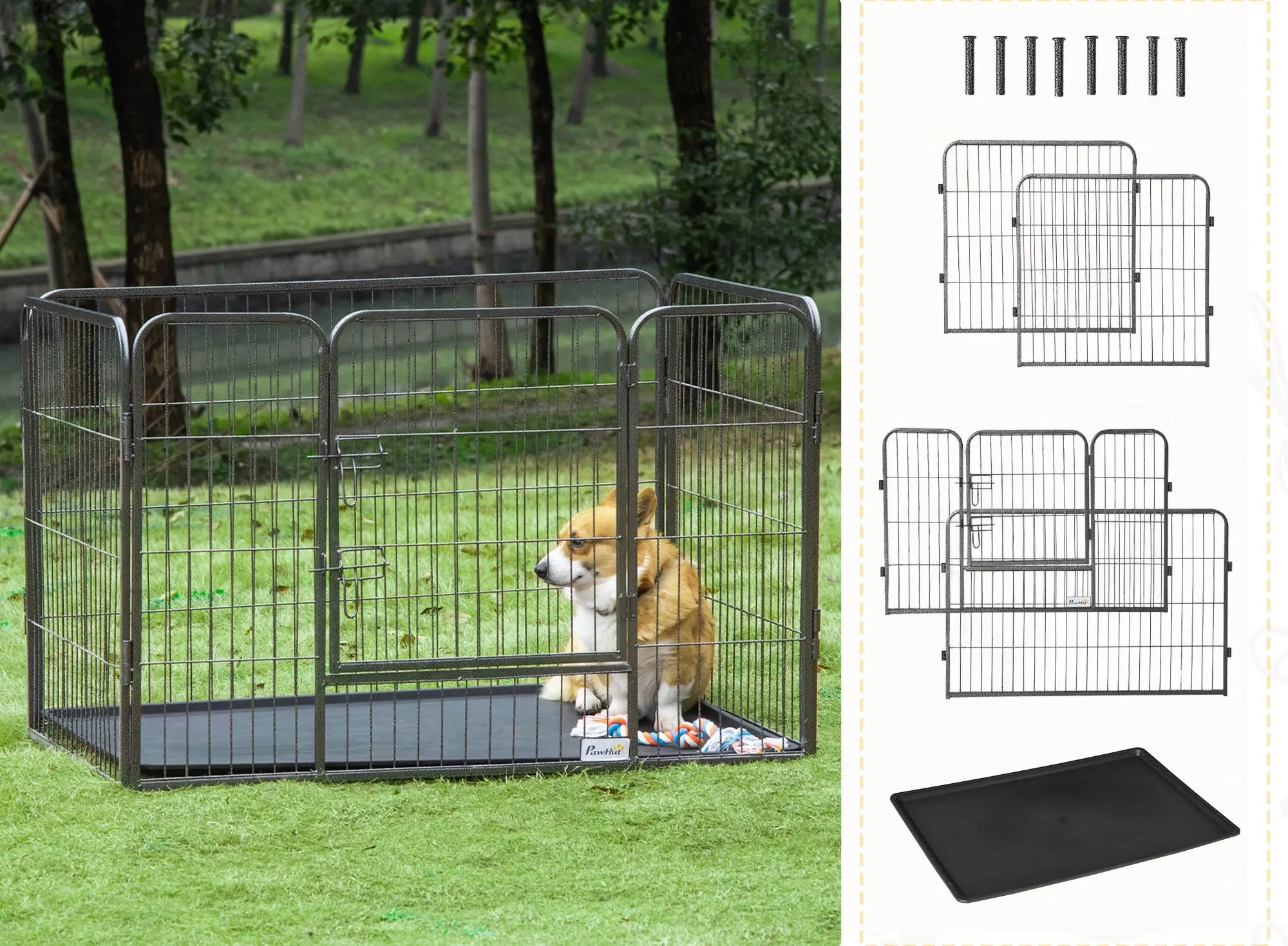Загон для собак PawHut D06-138V01 (Black) - 4