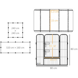 Загон для собак PawHut D06-141V01GY (Grey/Black) Thumb
