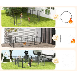 Загон для собак PawHut D06-141V01GY (Grey/Black) Thumb