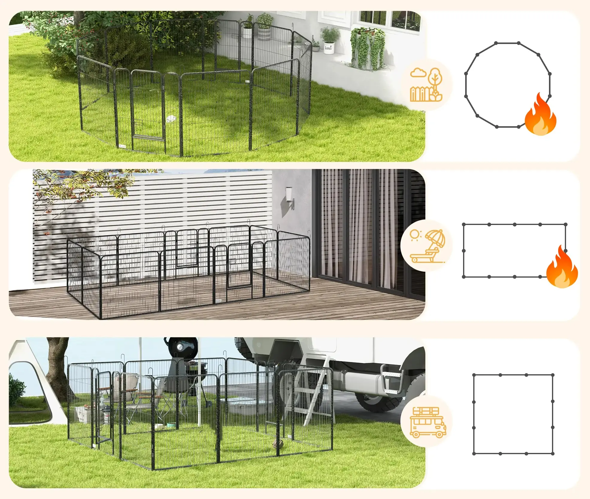 Tarc pentru caini PawHut D06-141V02GY (Black) - 3