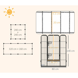 Tarc pentru caini PawHut D06-141V02GY (Black) Thumb