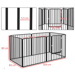 Загон для собак PawHut D06-201V00BK (Black) Thumb