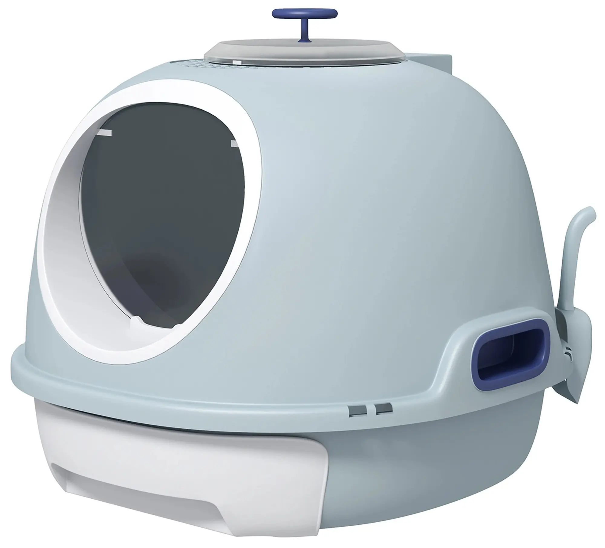 Закрытый туалет для кошек PawHut D31-012BU (Blue) - 2