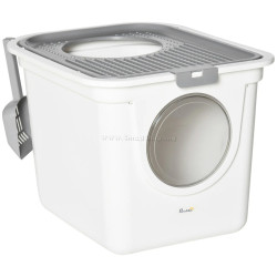 Litiera inchisa pentru pisici PawHut D31-049 (White/Grey)