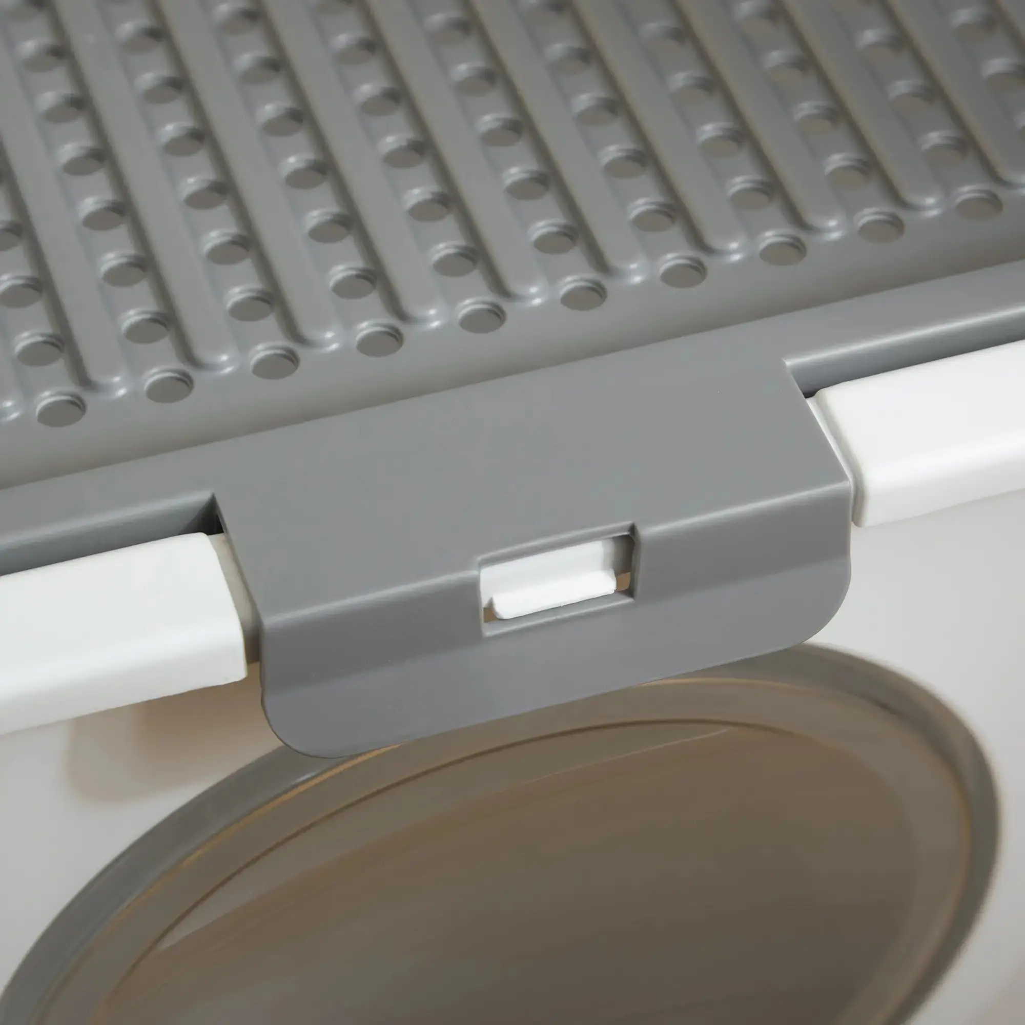 Litiera inchisa pentru pisici PawHut D31-049 (White/Grey) - 4