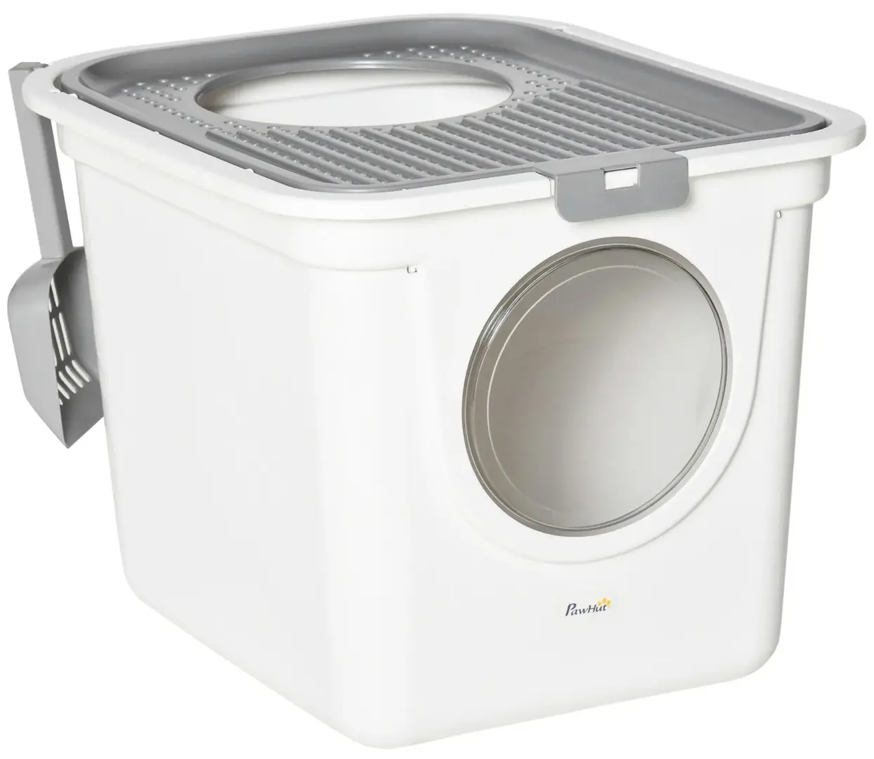 Litiera inchisa pentru pisici PawHut D31-049 (White/Grey)