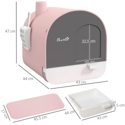 Litiera inchisa pentru pisici PawHut D31-050V00PK (Pink) Thumb