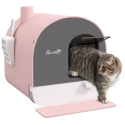 Litiera inchisa pentru pisici PawHut D31-050V00PK (Pink) Thumb