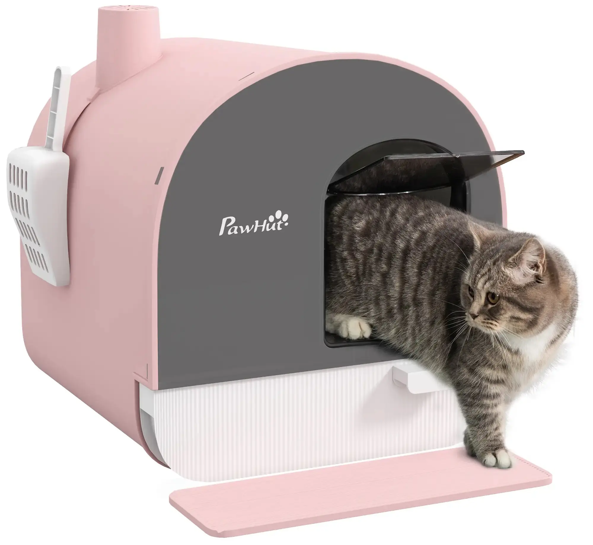 Litiera inchisa pentru pisici PawHut D31-050V00PK (Pink) - 4
