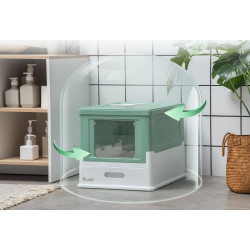 Закрытый туалет для кошек PawHut D31-061V00GN (Green/White) Thumb