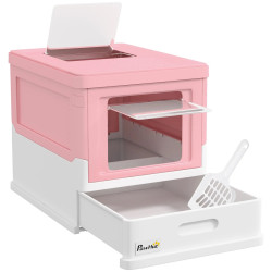 Litiera inchisa pentru pisici PawHut D31-061V00PK (Pink) Thumb