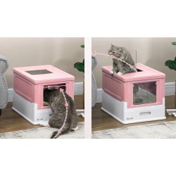 Litiera inchisa pentru pisici PawHut D31-061V00PK (Pink) Thumb