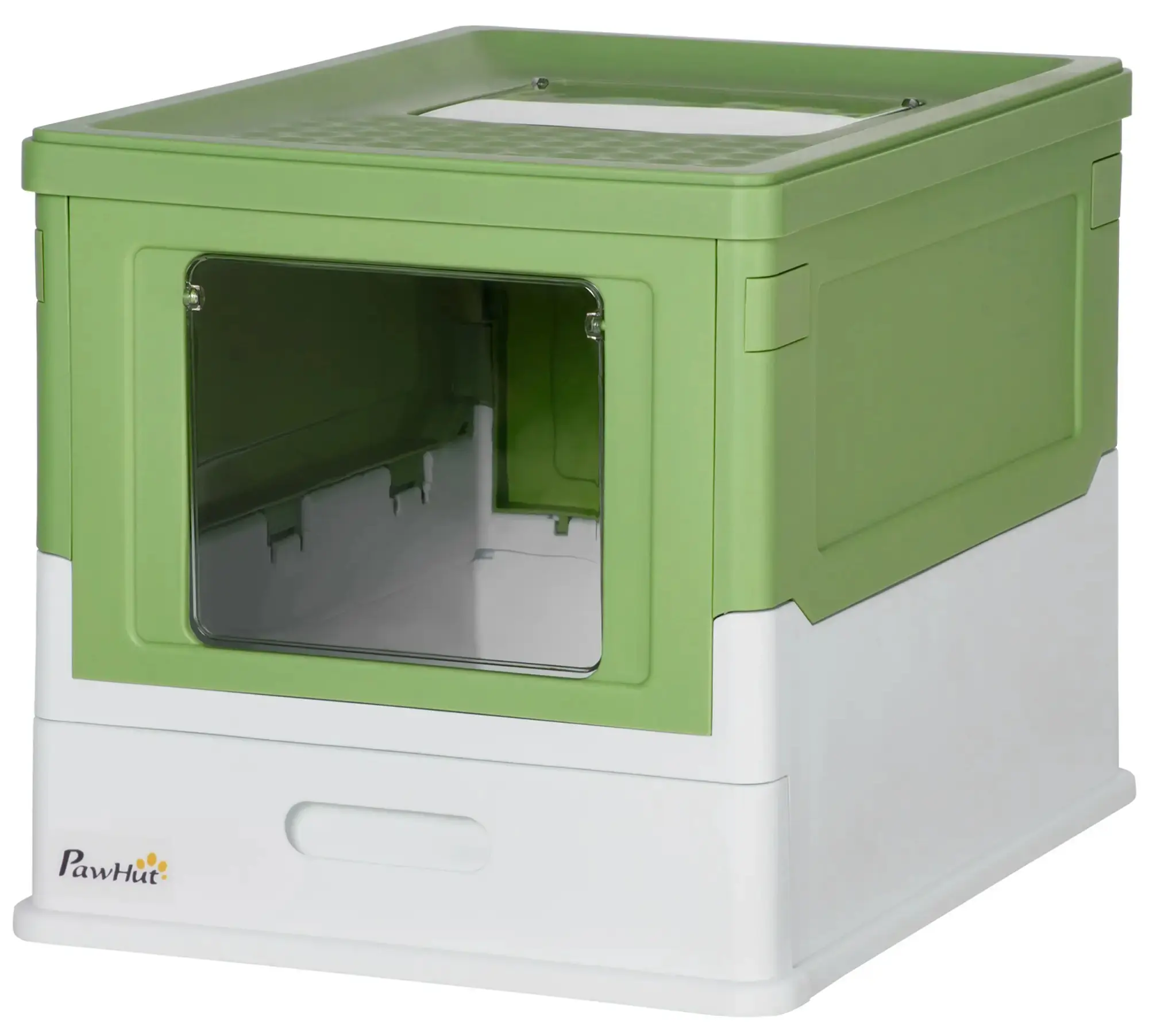 Litiera inchisa pentru pisici PawHut D31-061V00YG (Green/White) - 2