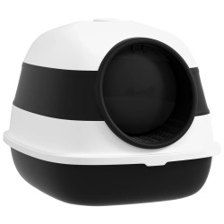 Litiera inchisa pentru pisici PawHut D31-066V00BK (Black/White) Thumb