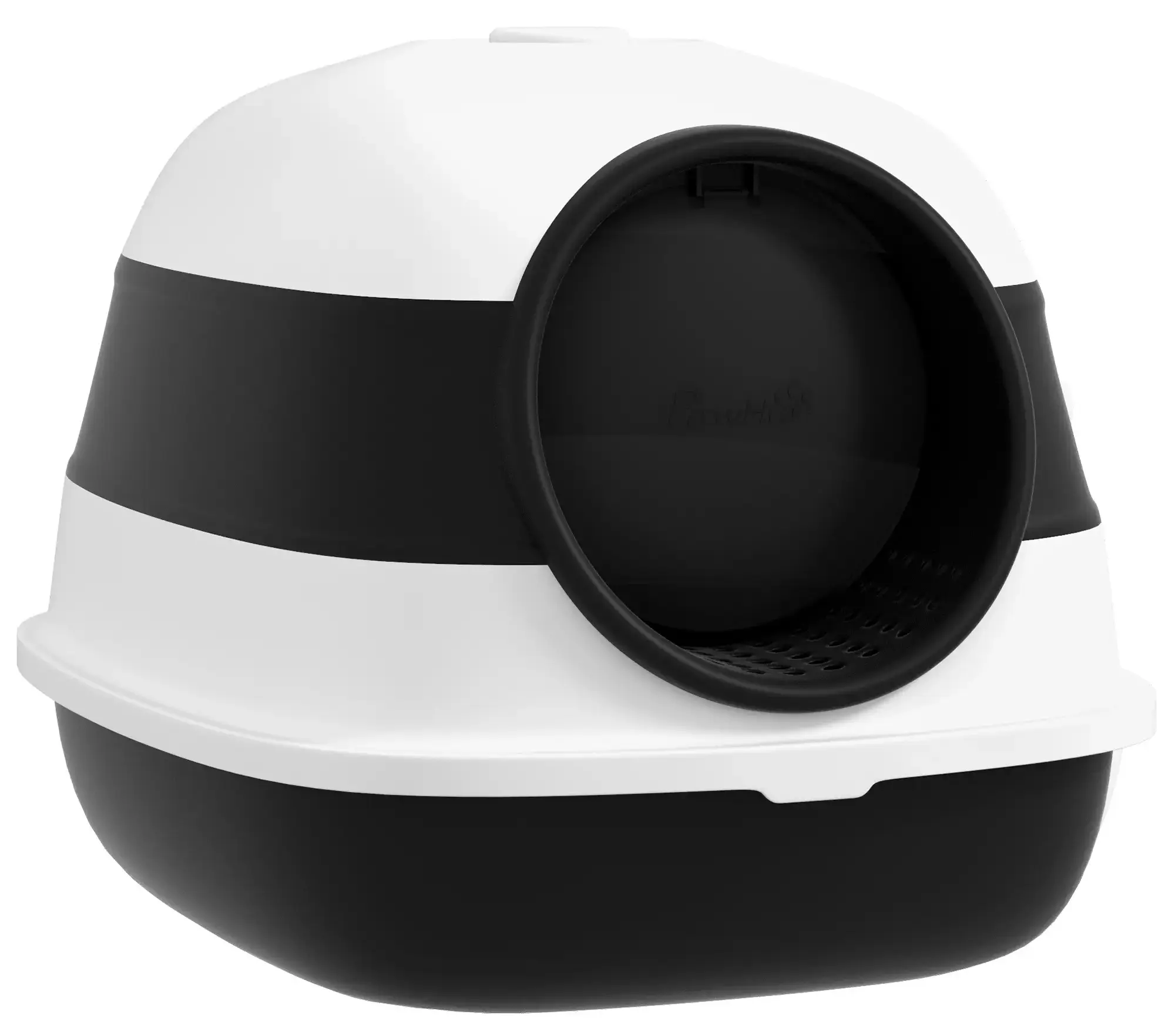 Litiera inchisa pentru pisici PawHut D31-066V00BK (Black/White) - 2