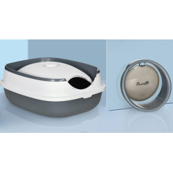 Закрытый туалет для кошек PawHut D31-066V00WT (White/Grey) Thumb