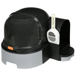 Litiera inchisa pentru pisici PawHut D31-080V00GY (Grey/Black)