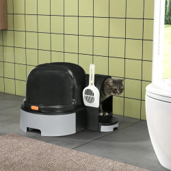 Litiera inchisa pentru pisici PawHut D31-080V00GY (Grey/Black) Thumb