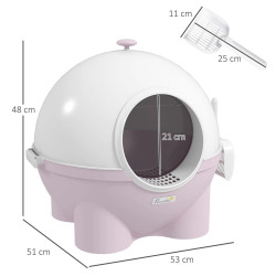 Litiera inchisa pentru pisici PawHut D31-081V00PK (Pink) Thumb