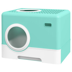 Litiera inchisa pentru pisici PawHut D31-084V00GN (Turquoise) Thumb