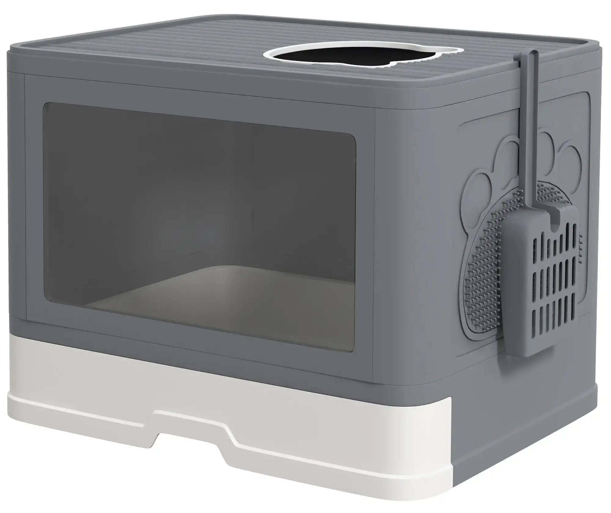 Litiera inchisa pentru pisici PawHut D31-085V00GY (Grey) - 3