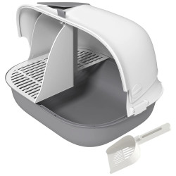 Litiera inchisa pentru pisici PawHut D31-093V00LG (Light Grey/White) Thumb