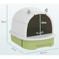 Закрытый туалет для кошек PawHut D31-101V00GN (Green/White) Thumb
