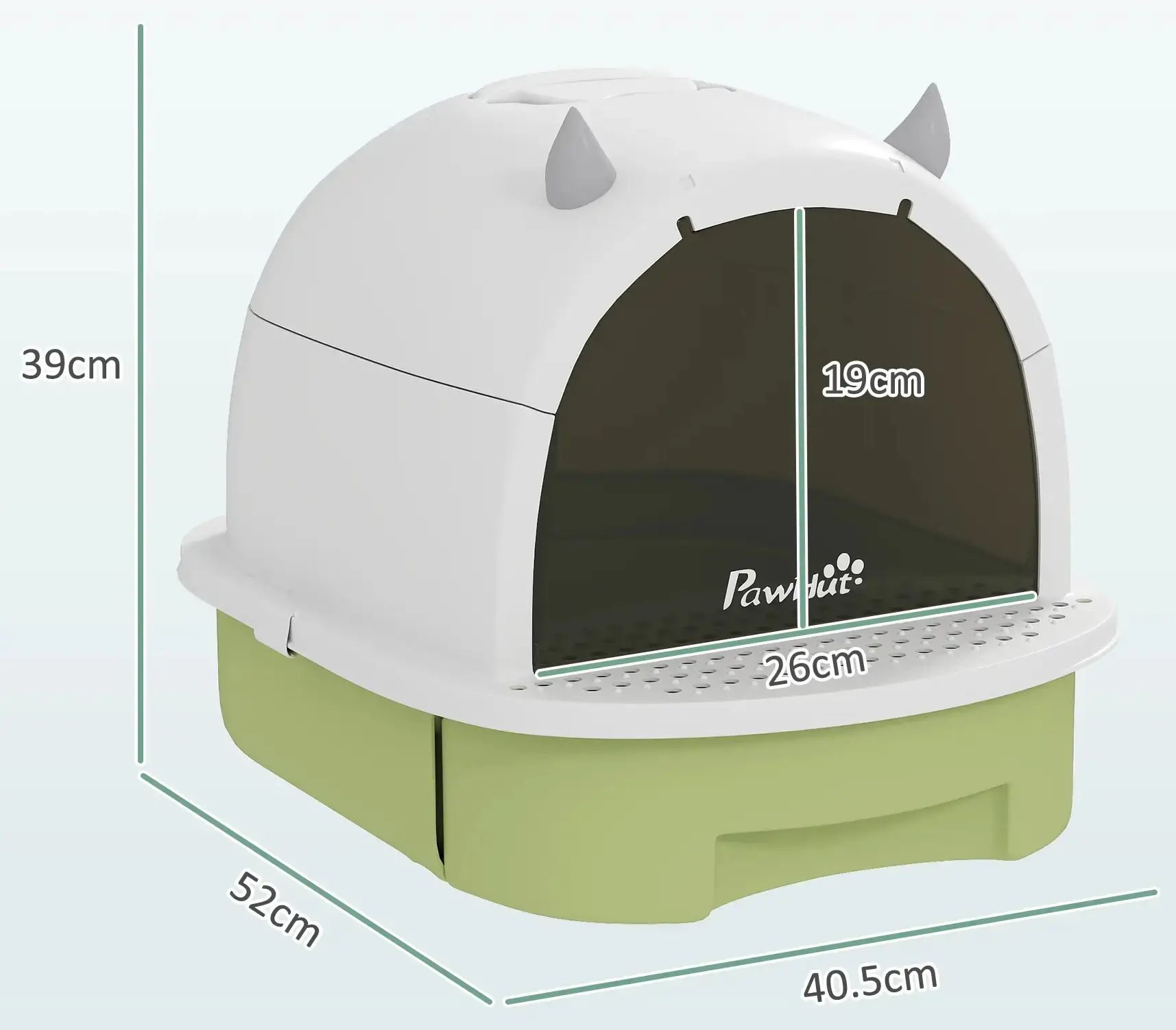Закрытый туалет для кошек PawHut D31-101V00GN (Green/White) - 3