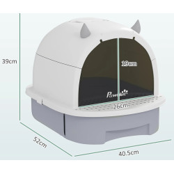 Litiera inchisa pentru pisici PawHut D31-101V00GY (Grey) Thumb