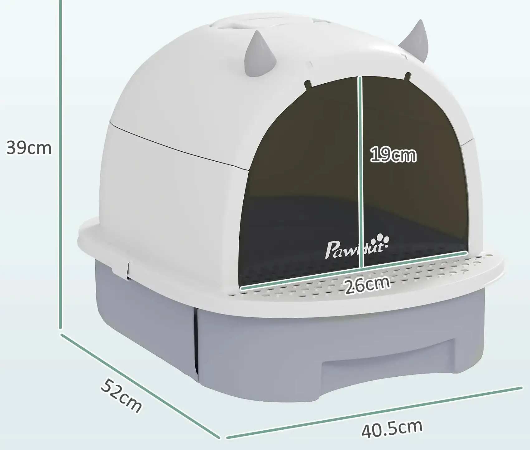 Litiera inchisa pentru pisici PawHut D31-101V00GY (Grey) - 3