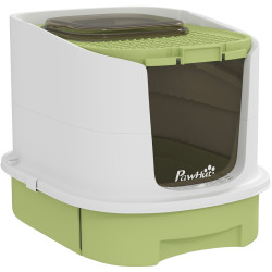 Закрытый туалет для кошек PawHut D31-102V00GN (White/Green) Thumb