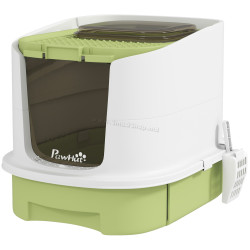 Закрытый туалет для кошек PawHut D31-102V00GN (White/Green)