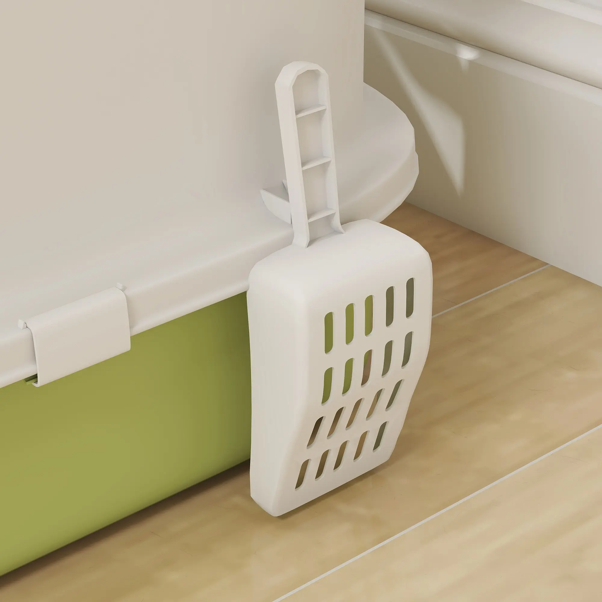 Закрытый туалет для кошек PawHut D31-102V00GN (White/Green) - 9