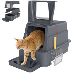 Litiera inchisa pentru pisici PawHut D31-103V00GY (Dark Grey) Thumb