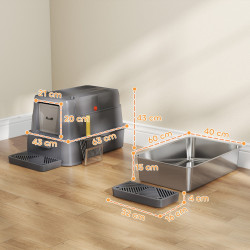 Litiera inchisa pentru pisici PawHut D31-103V00GY (Dark Grey) Thumb