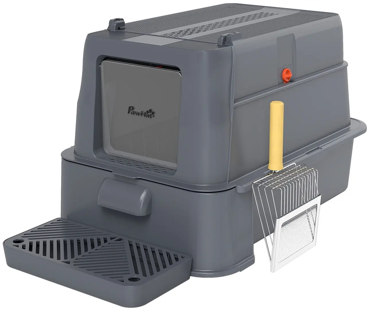 Litiera inchisa pentru pisici PawHut D31-103V00GY (Dark Grey)