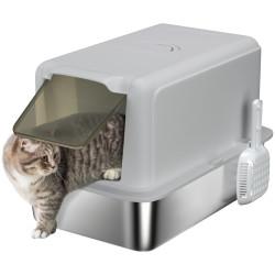 Litiera inchisa pentru pisici PawHut D31-103V00GY (Grey/Silver) Thumb