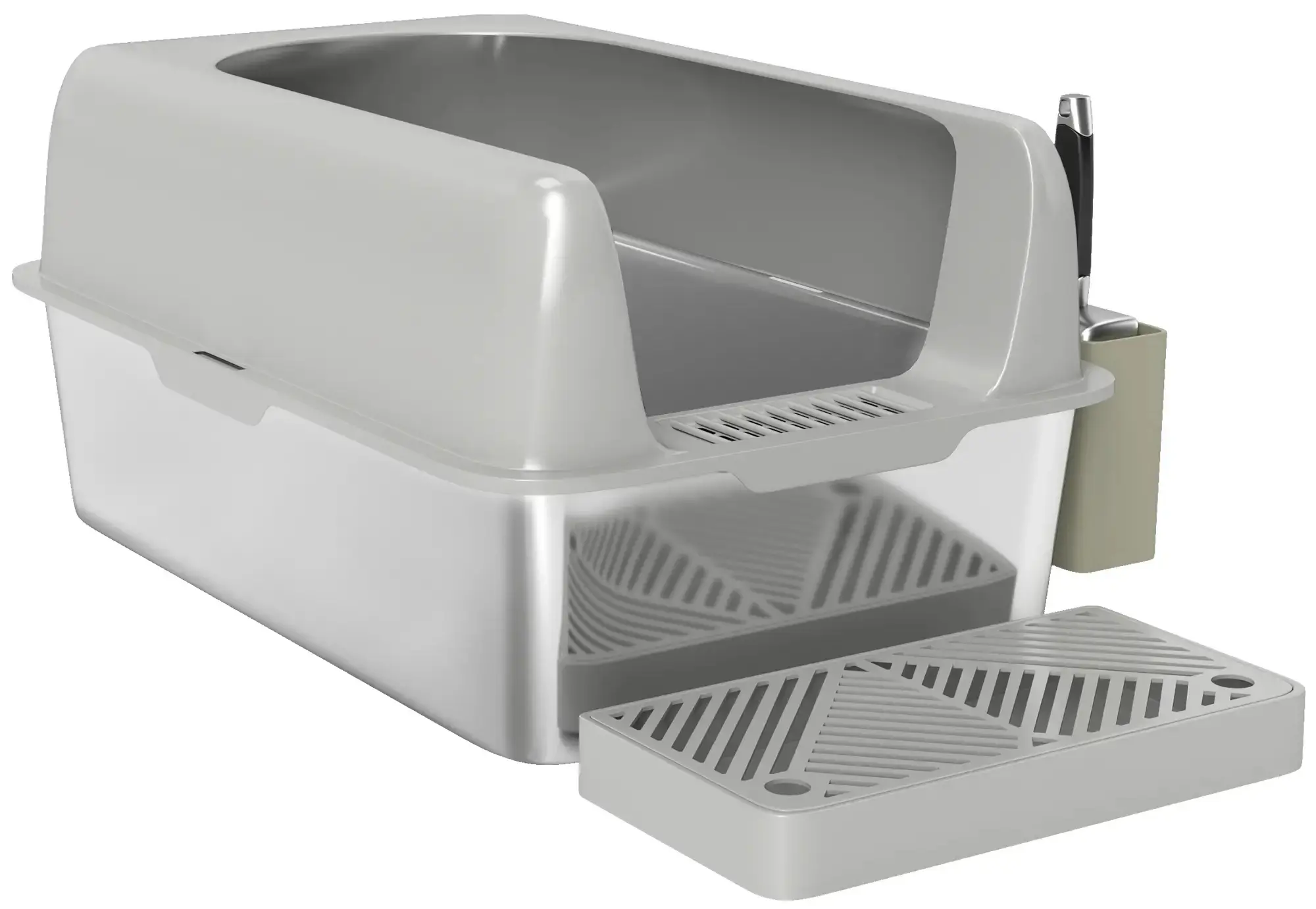 Закрытый туалет для кошек PawHut D31-114V00LG (Light Grey) - 2