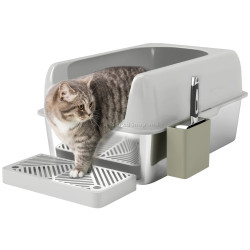 Litiera inchisa pentru pisici PawHut D31-114V00LG (Light Grey)