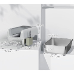 Закрытый туалет для кошек PawHut D31-114V00LG (Light Grey) Thumb