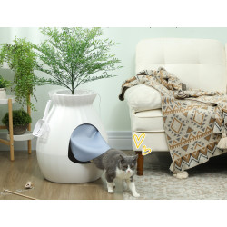 Litiera inchisa pentru pisici PawHut D31-127V90WT (White) Thumb