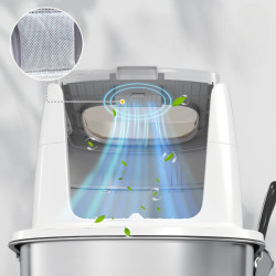 Litiera inchisa pentru pisici PawHut D31-140V00WT (White/Inox) Thumb