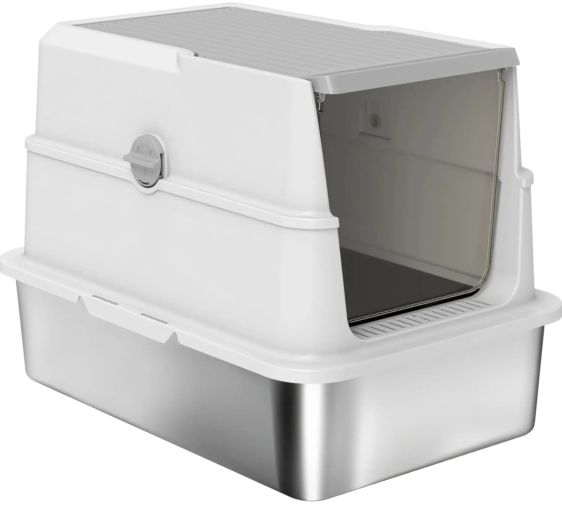 Закрытый туалет для кошек PawHut D31-141V02LG (Grey/Silver) - 2