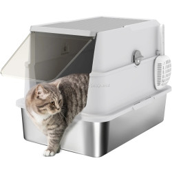 Закрытый туалет для кошек PawHut D31-141V02LG (Grey/Silver)